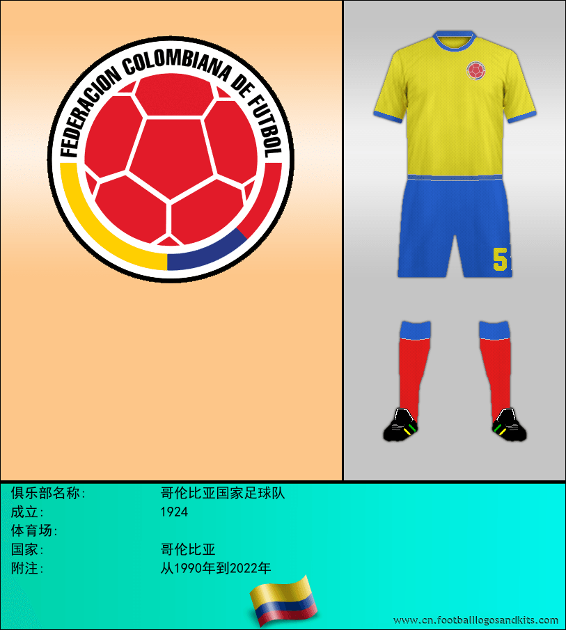 标志哥伦比亚国家足球队